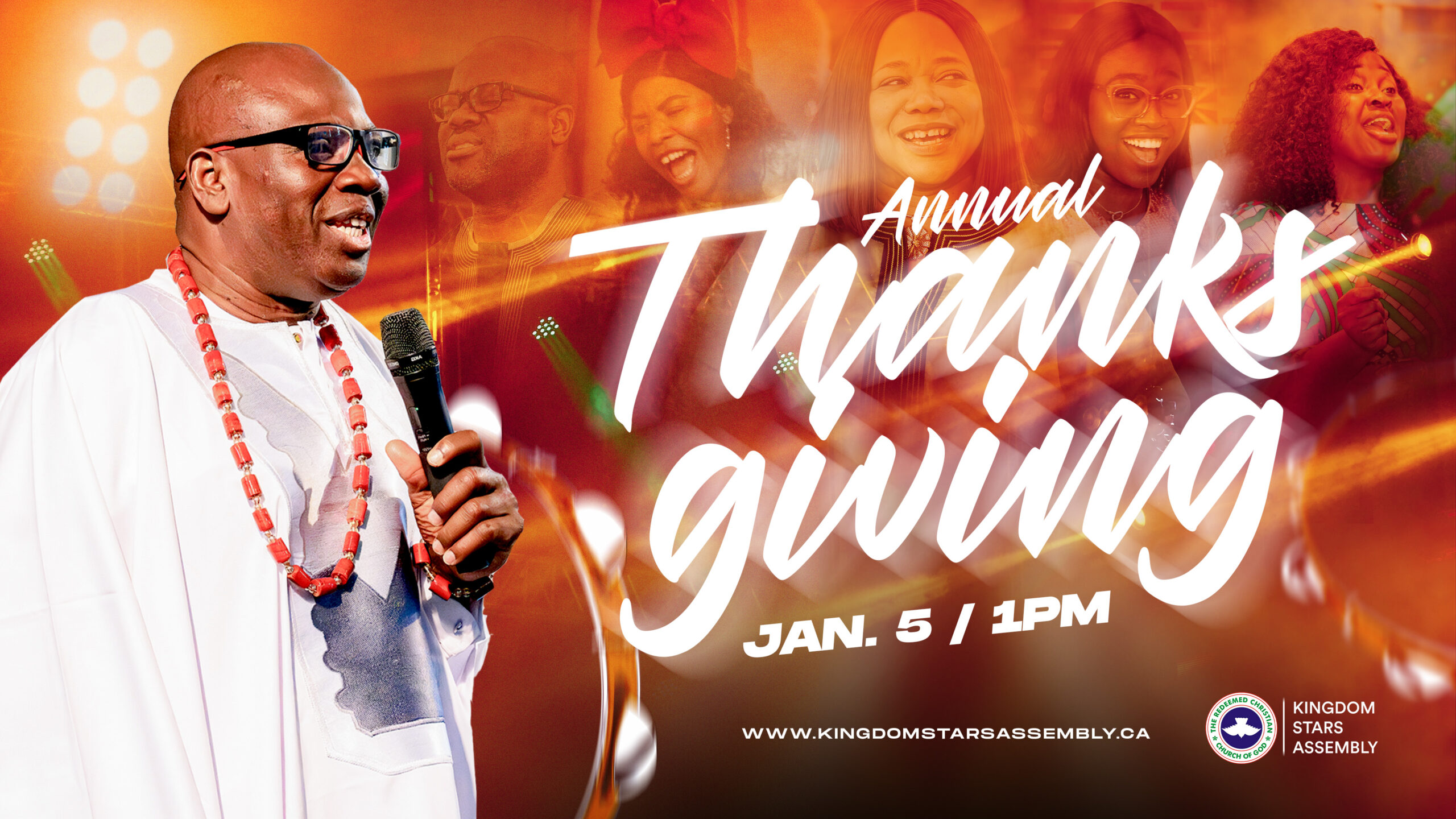 Annual thanksgiving service flyer with dr david adeosun