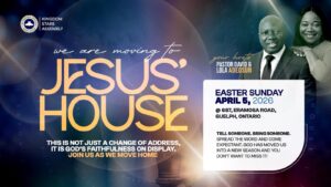 Flyer announcing the movement of the church to its permanent site